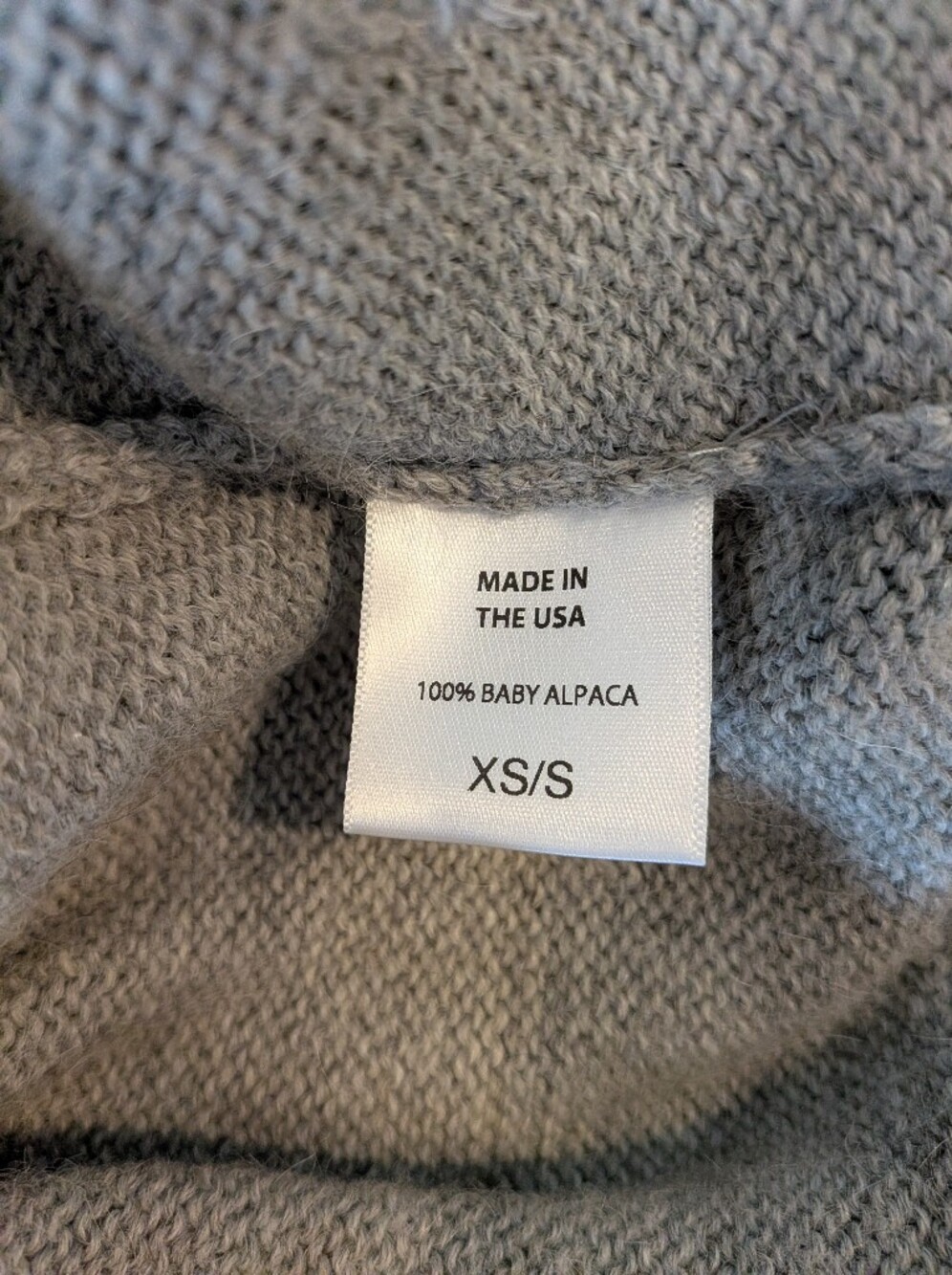 Clare V Oscar Cardigan Baby Alpaca Knit Sweater Gray Preppy Classic Size XS/S - Picture 13 of 14
